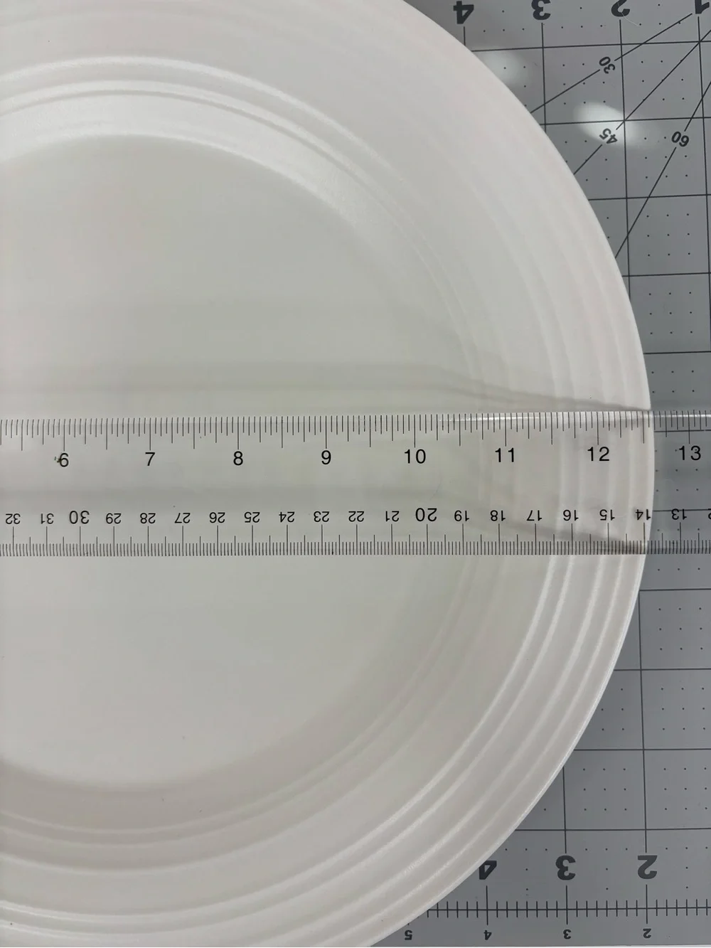 Mikasa Swirl White DJ100 Ribbed Ceramic Round‎ Serving Platter